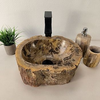 Раковина из окаменелого дерева OD-66059 36х34х14 из натурального камня