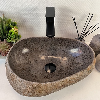 Раковина из речного камня RS-65377 45*31*15 из натурального камня