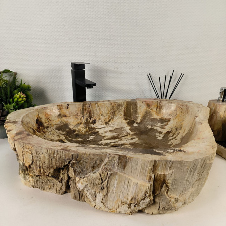 Каменная раковина из окаменелого дерева OD-04450 (68*50*14) 0177 из натурального камня