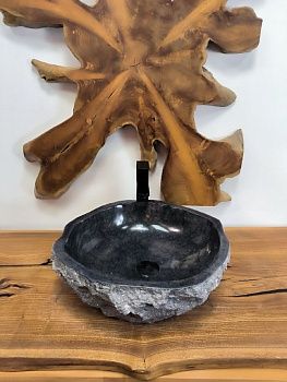 Раковина из мрамора Erozy Black EM-66602 48х46х16 из натурального камня