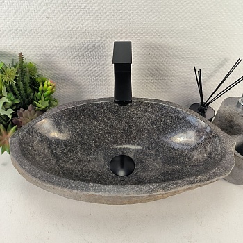 Раковина из речного камня RS-65498 51*29*15 из натурального камня