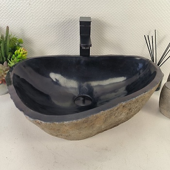 Раковина из речного камня RS-65494 53*40*15 из натурального камня