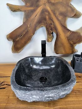 Раковина из мрамора Erozy Black EM-66622 45х41х15 из натурального камня