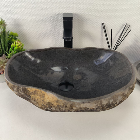 Каменная раковина из речного камня RS-04877 (50*37*15) 0862 из натурального камня