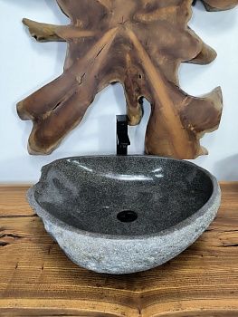 Раковина из речного камня RS-66704 54х47х15 из натурального камня