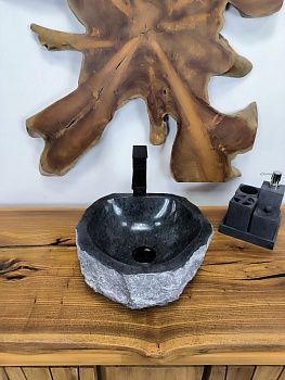 Раковина из мрамора Erozy Black EM-66614 36х34х15 из натурального камня