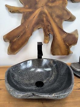 Раковина из речного камня RS-66329 47х39х15 из натурального камня