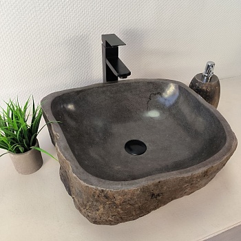 Раковина из речного камня RS-66089 46х43х15 из натурального камня