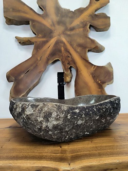 Раковина из речного камня RS-66523 53х36х15 из натурального камня