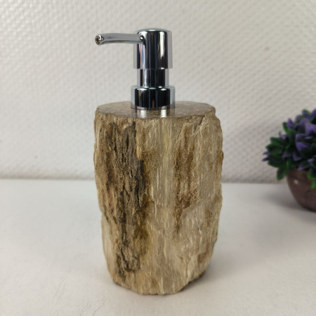 Дозатор для мыла из окаменелого дерева DOD-04698 (10*9*21) 0217 из натурального камня