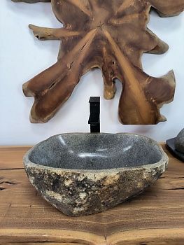 Раковина из речного камня RS-66300 46х29х15 из натурального камня