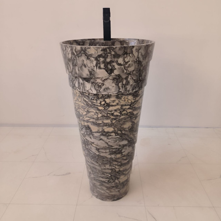 Раковина напольная из мрамора Pedestal Doreng Spiral  MN-04201 (45*45*90см) 
