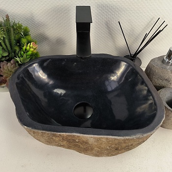 Раковина из речного камня RS-65599 43*40*15 из натурального камня