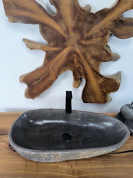 Раковина из речного камня RS-66494 75х35х16 из натурального камня