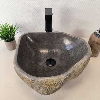 Раковина из речного камня RS-66011 41х38х15 из натурального камня