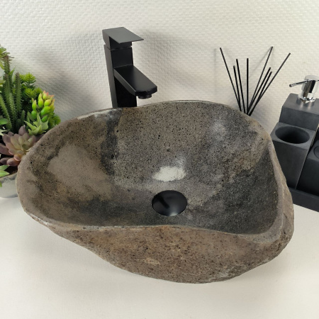 Каменная раковина из речного камня RS-04895 (42*36*15) 0861 из натурального камня