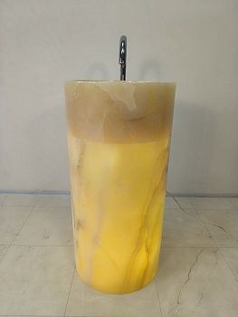 Раковина напольная из оникса Silinder ON-65938 45х45х90 из натурального камня
