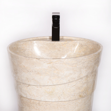 Раковина напольная из мрамора Pedestal Cream Spiral  MN-03208 (45*45*90см) 126