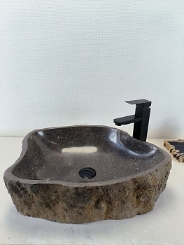 Раковина из речного камня RS-66233 52х40х15 из натурального камня