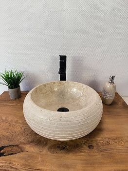 Раковина из мрамора Donut Cream Allur DM-65666 40*40*15 из натурального камня