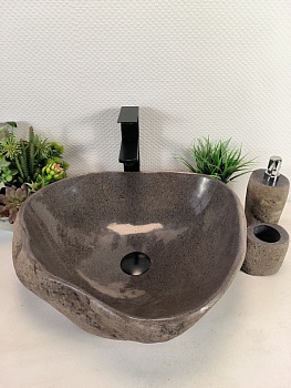 Раковина из речного камня RS-65622 47*40*15 из натурального камня