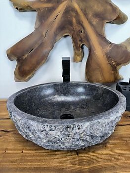 Раковина из мрамора Erozy Black EM-66625 50х39х16 из натурального камня