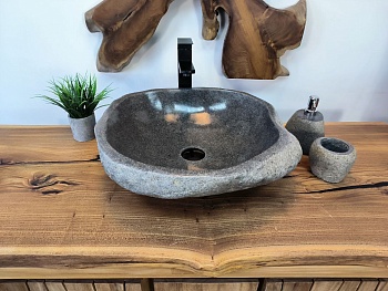 Раковина из речного камня RS-65771 49х45х16 из натурального камня