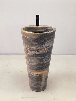 Раковина напольная из оникса Grey ON-61356 (45*45*90)