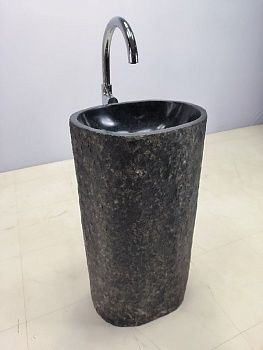 Раковина напольная из речного камня RN-66261 46х36х84 из натурального камня