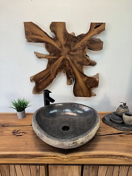 Раковина из речного камня RS-65843 56х53х15 из натурального камня