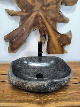 Раковина из речного камня RS-66556 53х38х15 из натурального камня