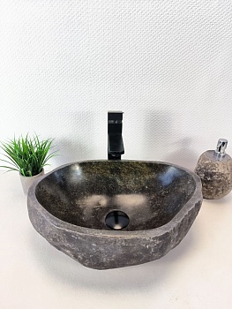 Раковина из речного камня RS-65964 45х31х15 из натурального камня