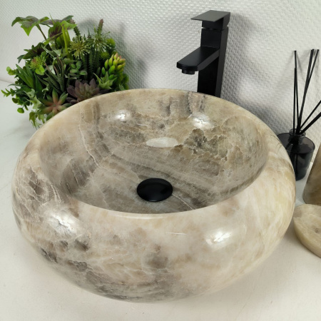 Каменная раковина из оникса Donut Grey DO-04547 (45*45*15) 0202 из натурального камня