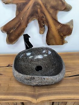 Раковина из речного камня RS-66308 43х41х15 из натурального камня