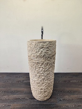 Раковина напольная из мрамора Pedestal Cream Marmo MN-65911 40х40х90 из натурального камня