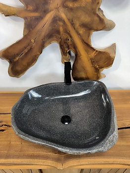 Раковина из речного камня RS-66508 60х49х15 из натурального камня