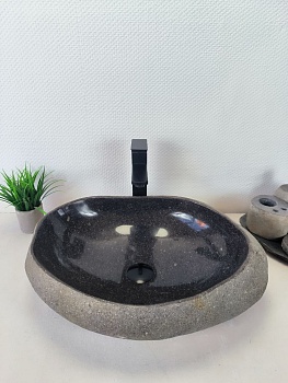 Раковина из речного камня RS-66191 54х42х15 из натурального камня