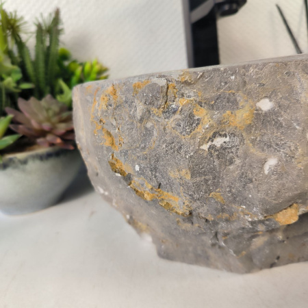 Каменная раковина из мрамора Erozy Grey EM-05319 (37*32*15) 0882 из натурального камня