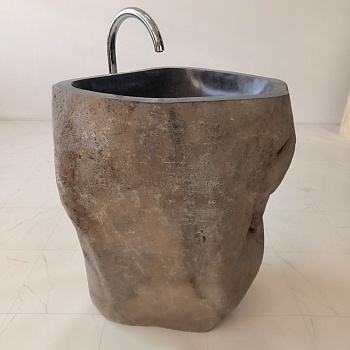 Раковина напольная из речного камня RN-64179 (77*57*90) 0130