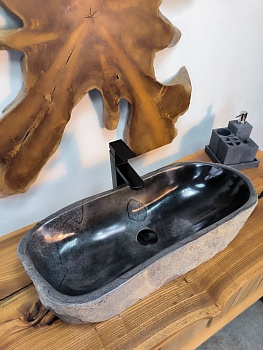 Раковина из речного камня RS-66742 71х30х15 из натурального камня