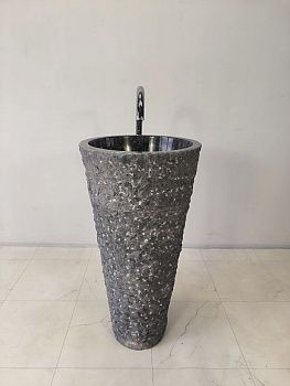 Раковина напольная из мрамора Pedestal Grey Marmo MN-65917 45х45х90 из натурального камня