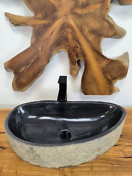 Раковина из речного камня RS-66557 60х31х15 из натурального камня