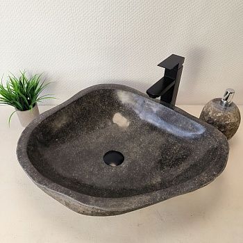 Раковина из речного камня RS-66035 60х50х14 из натурального камня