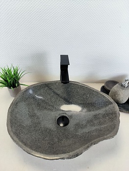 Раковина из речного камня RS-66241 52х43х15 из натурального камня