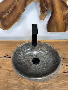 Раковина из речного камня RS-66268 38х31х15 из натурального камня