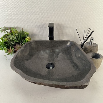 Раковина из речного камня RS-65405 52*52*16 из натурального камня
