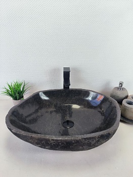 Раковина из речного камня RS-66198 59х44х15 из натурального камня
