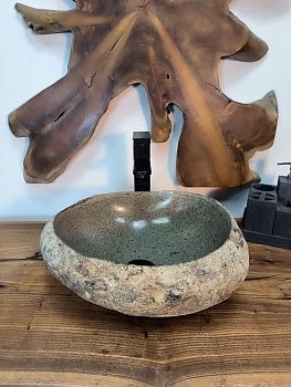 Раковина из речного камня RS-66753 39х35х15 из натурального камня