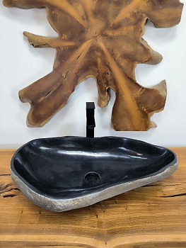 Раковина из речного камня RS-66549 68х40х15 из натурального камня