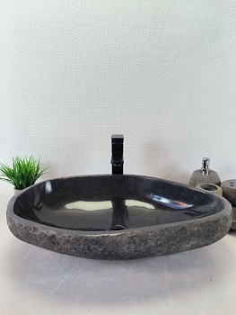 Раковина из речного камня RS-66215 60х38х15 из натурального камня